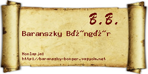 Baranszky Böngér névjegykártya